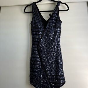 Sparky navy and black mini dress